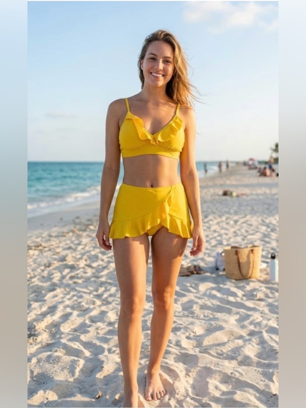 Catalina Bright Yellow Ruffle Bikini Set